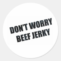 BEEF JERKY ROUND STICKERS