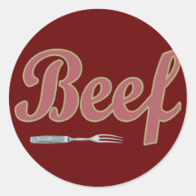 Beef n' Fork Round Sticker
