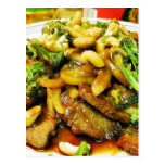 Beef Teriyaki Cooking Dinner Grilled Food Peapods Post Card