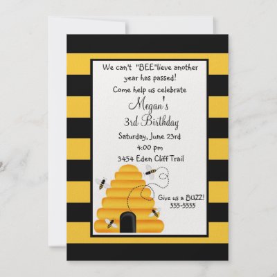 Bumblebee Birthday Invitations