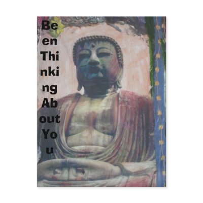 "Been Thinking About You" Buddha Postcard by hipwellcercone