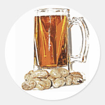 Beer and Peanuts Round Sticker