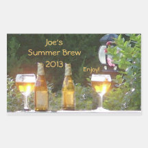 Beer bottle label rectangle sticker