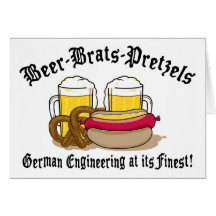Beer Brats Pretzels German Card