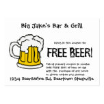 Beer Coupon for Liscensed Bar & Grill Restaurant Business Card