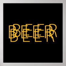 BEER Double Vision - Black and Gold Poster