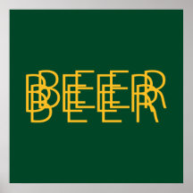 BEER Double Vision - Green and Gold Print