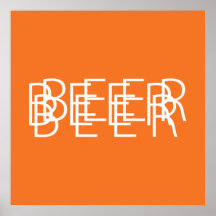 BEER Double Vision - Orange and White Poster