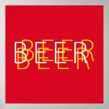 BEER Double Vision - Red and Yellow Poster