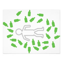 beer drunken man icon custom invitation