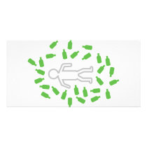 beer drunken man icon photo card