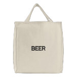 BEER embroidered hat Embroidered Tote Bags