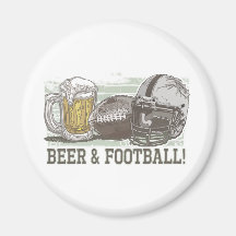 Beer & Football  by Mudge Studios Fridge Magnet