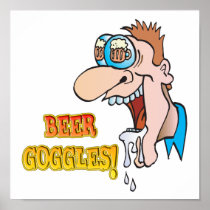 BEER GOGGLES funny drinking design Poster