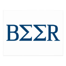 Beer Greek Letters Postcards