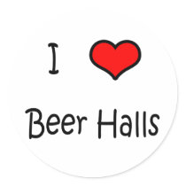 Beer Halls Round Stickers