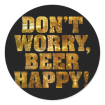 Beer Happy Black Sticker