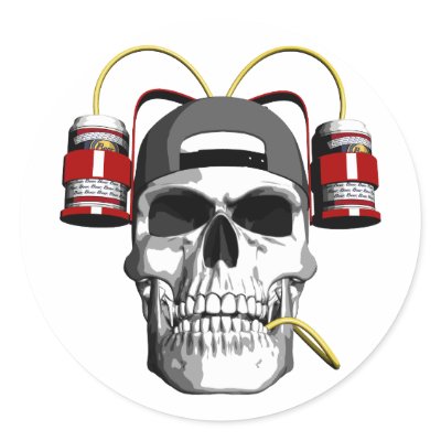 Beer Helmet Round Stickers by EvilSkull