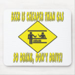 Beer is Cheaper Than Gas Mousepad