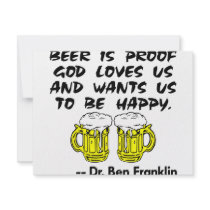 Beer Is Proof God Loves Us & Wants Us Happy Personalized Invite