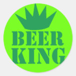 BEER KING awesome irish St Patricks day design Round Sticker