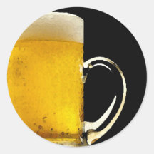 Beer Mug Round Stickers