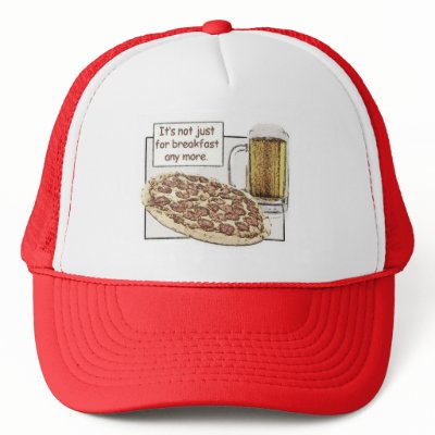 Beer & Pizza for Breakfast Hat by indiefilmnoir