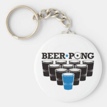 Beer Pong Basic - Blue Key Chain