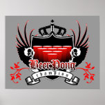 beer pong champion royal crest posters