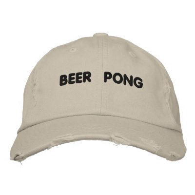 Beer Pong Embroidered Baseball Cap by Drinking_Shirts