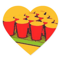 Beer Pong Heart Sticker