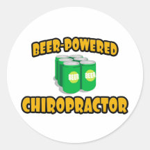 Beer-Powered Chiropractor Stickers