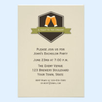 Beer Toast Bachelor Party invitations