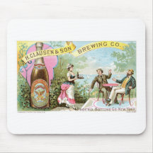 Beer Vintage Drink Ad Art Mousepad