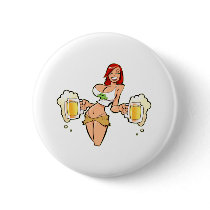 BeerRedhead Pinback Button