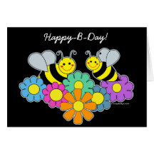 Bees & Flowers Greeting Cards