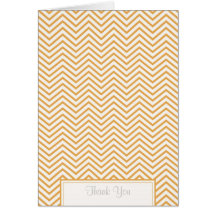 Bees Wax Yellow Chevron Print Thank You Card