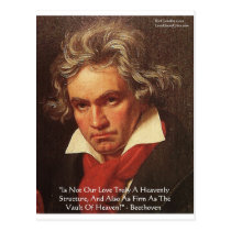 Beethoven "Of Heaven" Love Quote Gifts & Tees postcards