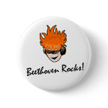 Beethoven Rocks! Pinback Button