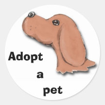 begging, Adopt, a, pet Round Stickers