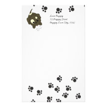Begging Puppy Personalized Stationery