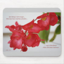 Begonia with quote mousepad