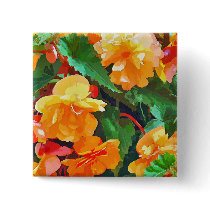 BEGONIAS PINBACK BUTTON