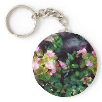 Begonias By Stone Wall Key Chains