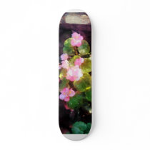 Begonias By Stone Wall Skateboard Deck