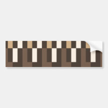 Beige and brown art deco bumper sticker