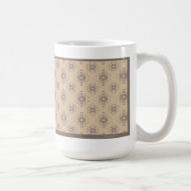 Beige and Brown Print Mug