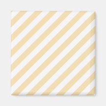 Beige and White Diagonal Stripes. Refrigerator Magnet