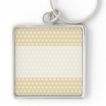 Beige and White Polka Dot Pattern. Spotty. Key Chain