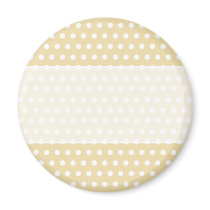 Beige and White Polka Dot Pattern. Spotty. Fridge Magnets